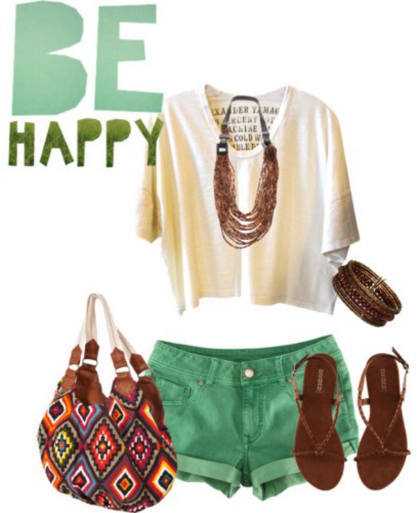 green shorts outfit ideas